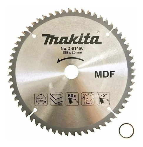 Disco Sierra Makita D-61466 185mm 60d Corte Mdf Melamina Bb