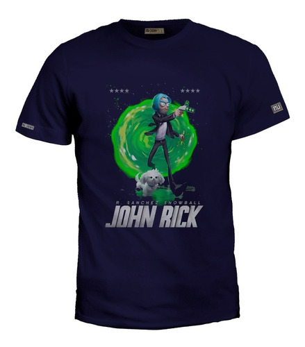 Camiseta Estampada Rick And Y Morty John Wick Poster Bto