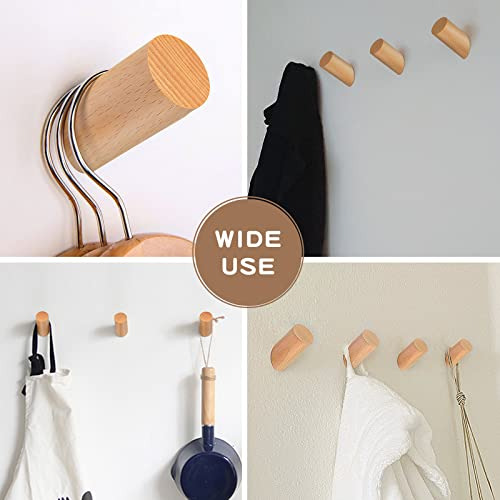 Ganchos De Madera, Paquete De 3 Ganchos De Pared Resistentes