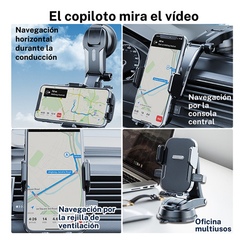 Soporte Para Celular Auto Ajustable 360o Con Estable Ventosa
