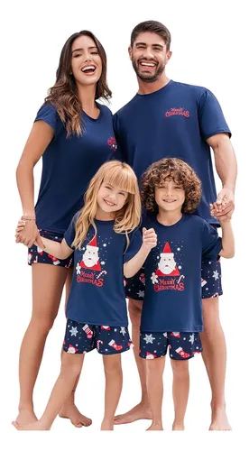 Kit Pijama Mama E Hija Papa E Hijo Navidad Papa Noel X 4und