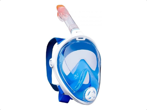 Mascara Snorkel Equipo Buceo Antiparra Full Face Para Go Pro Color Azul Talle S-m