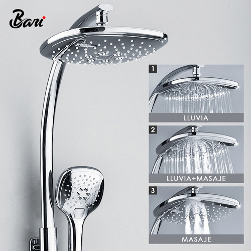 Set De Ducha Foglia Brush Nickel Marca Bari
