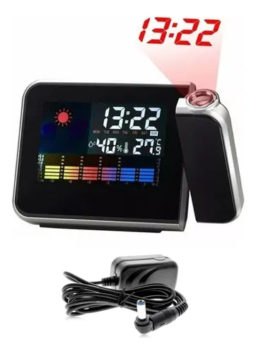 RELOJ DESPERTADOR CON PROYECTOR LED