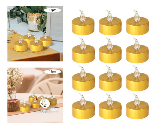 Nuevo 12 Velas Pequeñas Led For Velas De Flash Amarillo