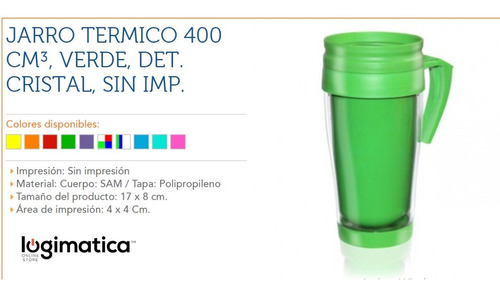 10 Jarro Vaso Térmico 400cc Frío/calor Personalizable Evento