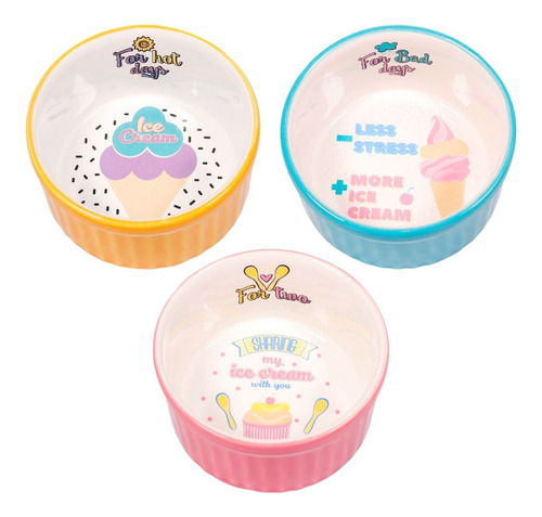 Kit 3 Ramequim 180ml Tigela De Sorvete Assar Cupacake Muffin