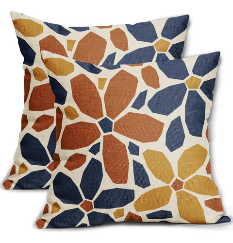 Juego De 2 Fundas De Almohada 45 X 45 Cm, Colores Azul, Nara