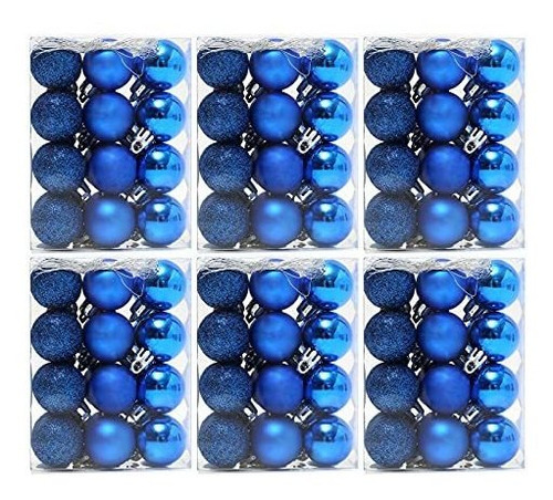 Bolas De Arbol De Navidad - 3cm X144u.(6 Cajas X 24u) /azul