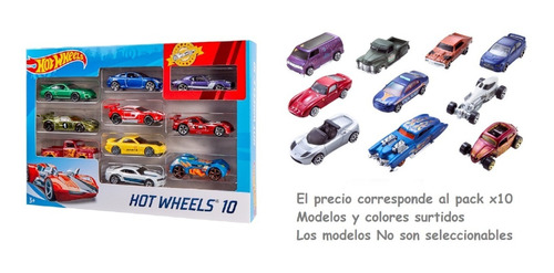 Juguetes Autos Hot Wheels Pack X10 Original Mattel Babymovil