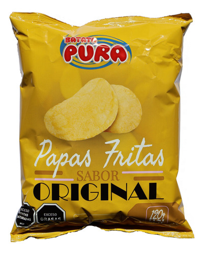 Papas Fritas Batata Pura Sabor Original - 6 Paquetes De 120g