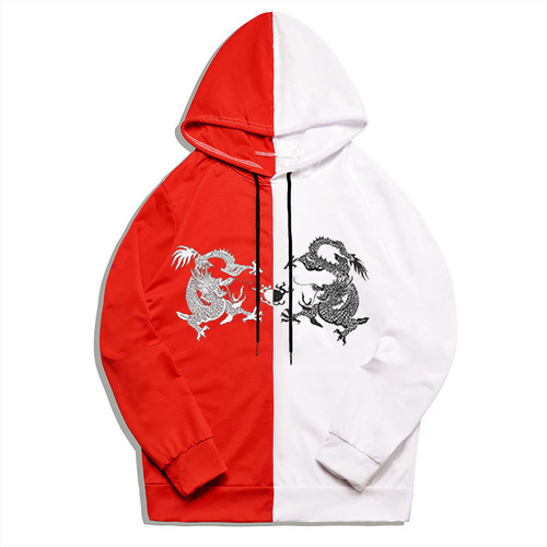 Diablo Style Punk Style Dragon Printed Patchwork Sweater Y2k