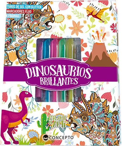 Megakit De Arte - Dinosaurios Brillantes - Varios Autores