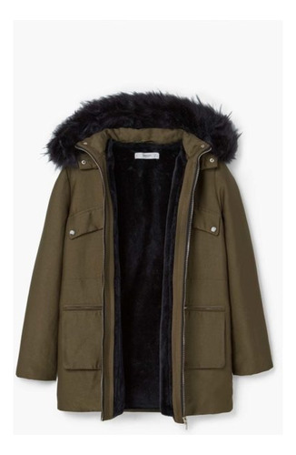 Campera De Abrigo Mango Parka Interior De Peluche Desmontabl (Usado)