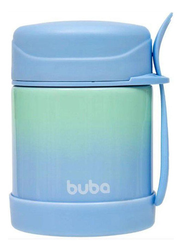 Pote Térmico Buba Aço Inoxidável Com Colher Degradê Azul