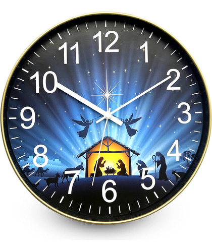 El Reloj De Oración Natividad Versión 12 Adornos Dorados