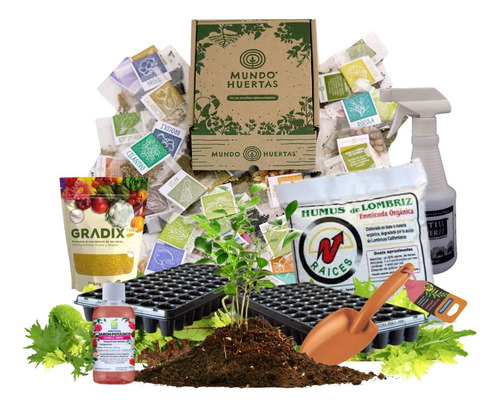 Kit De Huerta Escolar Mundo Huertas Completo + Bioinsumos