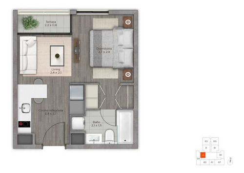 Arriendo Un Ambiente Amoblado Francia 1345 (93383)