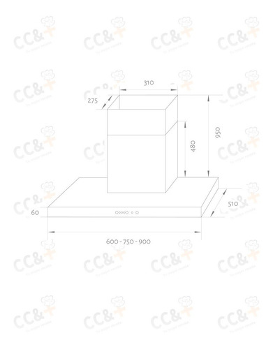 Imagen 2 de 9 de Campana De Cocina Tst Puelo 60cm Acero Embalaje Gratis