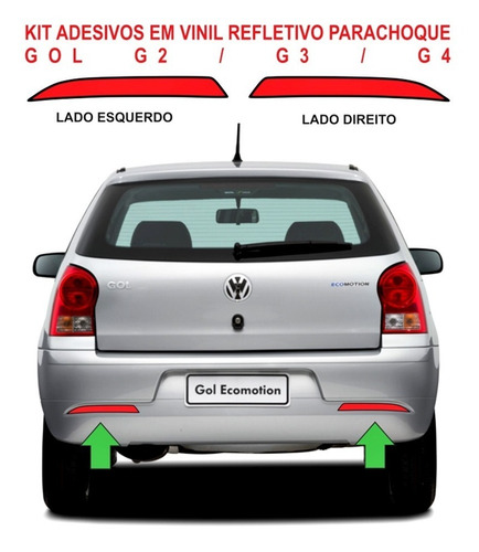 Par Adesivos Parachoque Refletivo  Vw Gol  G2 G3 G4