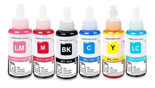 6 Botellas Tinta Genéricas Para  Epson L800 L805 L810 L850 