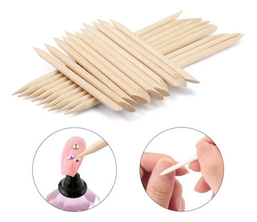 Palitos De Naranjo Madera Para Uñas Cutículas 100 Piezas