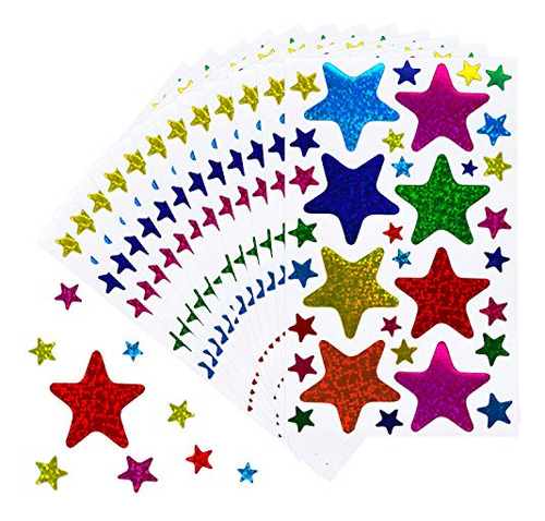 680 Pieces Laser Shiny Sparkle Star Stickers Reward Sta...