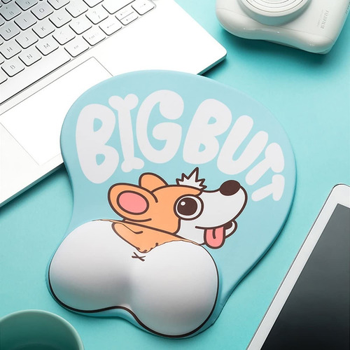 Mousepad Corgi Divertido Diseño Hidrogel Con Apoya Muñeca