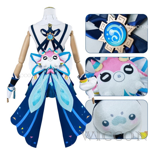 Peluca Para Cosplay De Costume Impact, Uniforme De Mualani G