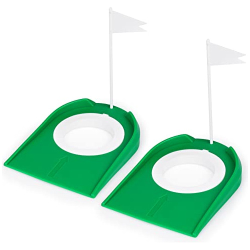 Hooqict 2 Pack Golf Putting Cup With Flag Indoor Practice Tr