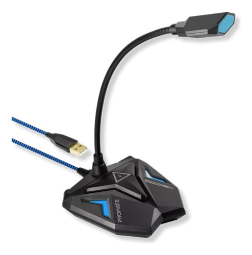 Micrófono Gamer Promate Usb Ajustable Para Computadora