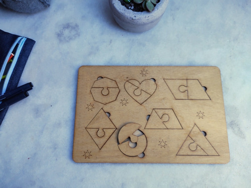 Imagen 2 de 5 de Juego De Figuras Geometricas Madera Juego Didactico Niños B