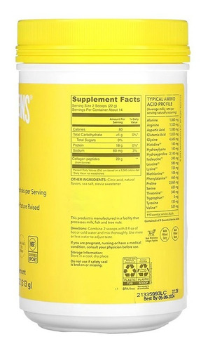 Imagen 2 de 2 de Vital Proteins Colágeno Péptidos, Colágeno En Polvo 752g