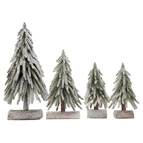 4pcs Mini Christmas Trees Separate Spray Snow Christmas...