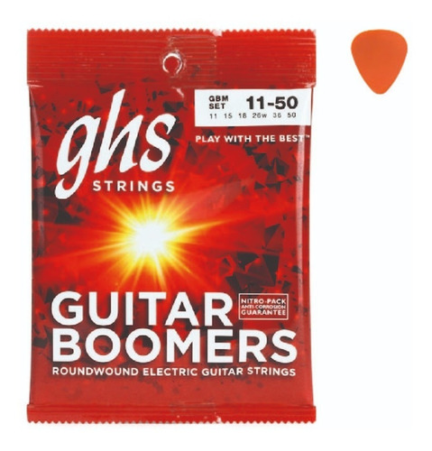 Encordados Guit. Elect. Boomers 11-50 Ghs Gbm +púa De Regalo