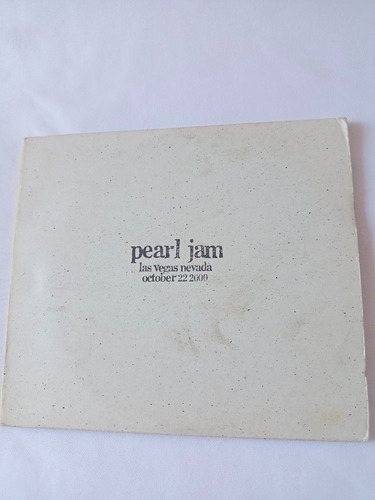 Cd Pearl Jam Las Vegas Nevada October 2000