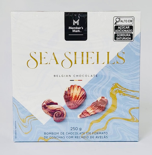 Bombons Seashells Chocolate Com Avelãs Belgian Caixa 250g