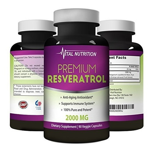 Resveratrol Puro Mezcla De 007 Onzas Más Fuerte Más Eficaz D