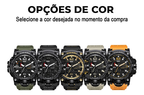 Relógio Smael 1545 Militar Shock Original Varias Cores