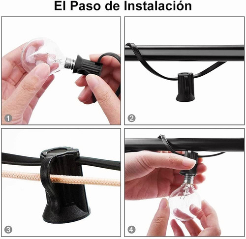 Imagen 8 de 8 de Guirnalda De Luces 25+2 Focos 7.6 Metro Exterior Impermeable