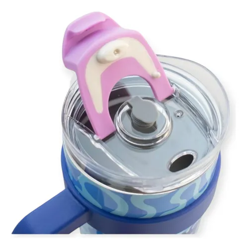 Termo Doble Pared De Acero Con Asa Stitch 1.2 Litros Azul