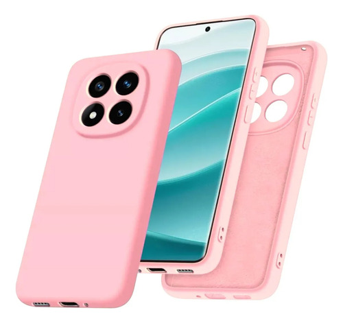 Funda Silicona Case Premium Con Felpa Para Xiaomi Rosa Xiaomi Redmi Note 14 Pro 5g / 14 Pro Plus 5g