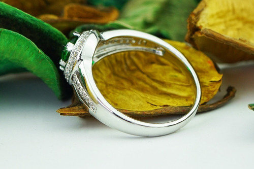 Imagen 6 de 10 de Anillos Esmeralda Oro 18k Parejas Promesa Mujer Regalo Mama