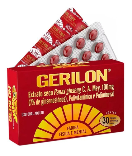 Gerilon 30 Cápsulas Gelatinosas Moles - Fadiga Física/mental
