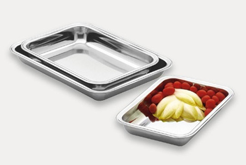 Fuente Bandeja Asadera Fuento Bajo Acero Inox Carol 38 Cm-