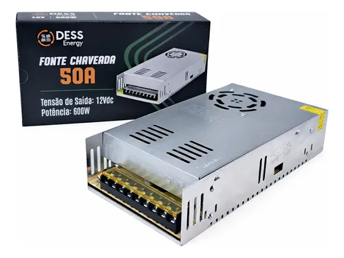 Fonte Chaveada 12v 50a 600w Bivolt Conversor Elétrico