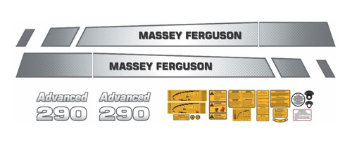 Kit Adesivo Trator Massey Ferguson Mf 290 Advanced Etiquetas