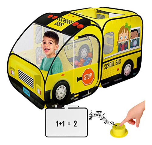 Kiddzery School Bus Pop Up Kids Play Tent - Carpas Con Botó