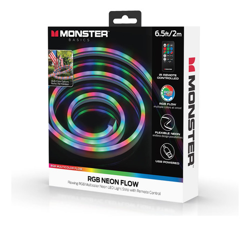 Tira Led Neon Tecnologia Flujo Color Rgb 6.5 Pie Facil