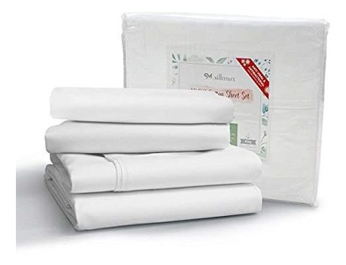 Sábanas Y Fundas - 4 Pc Combed Cotton King Size Bed Sheets S